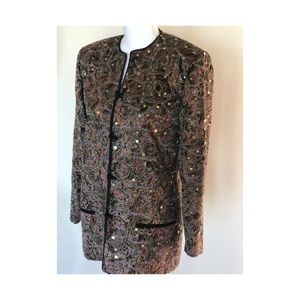 Vintage women’s velvet embroidery jacket size m